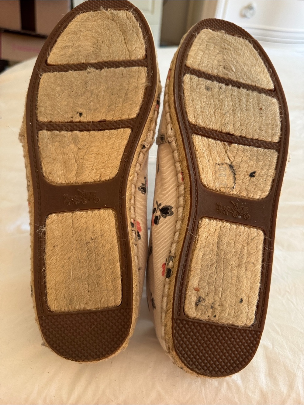 Coach Floral Canvas Espadrilles in Beige, Pink, Black - Picture 2 of 16